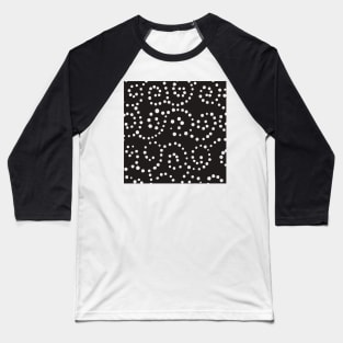 Monochrome Swirls Pattern Baseball T-Shirt